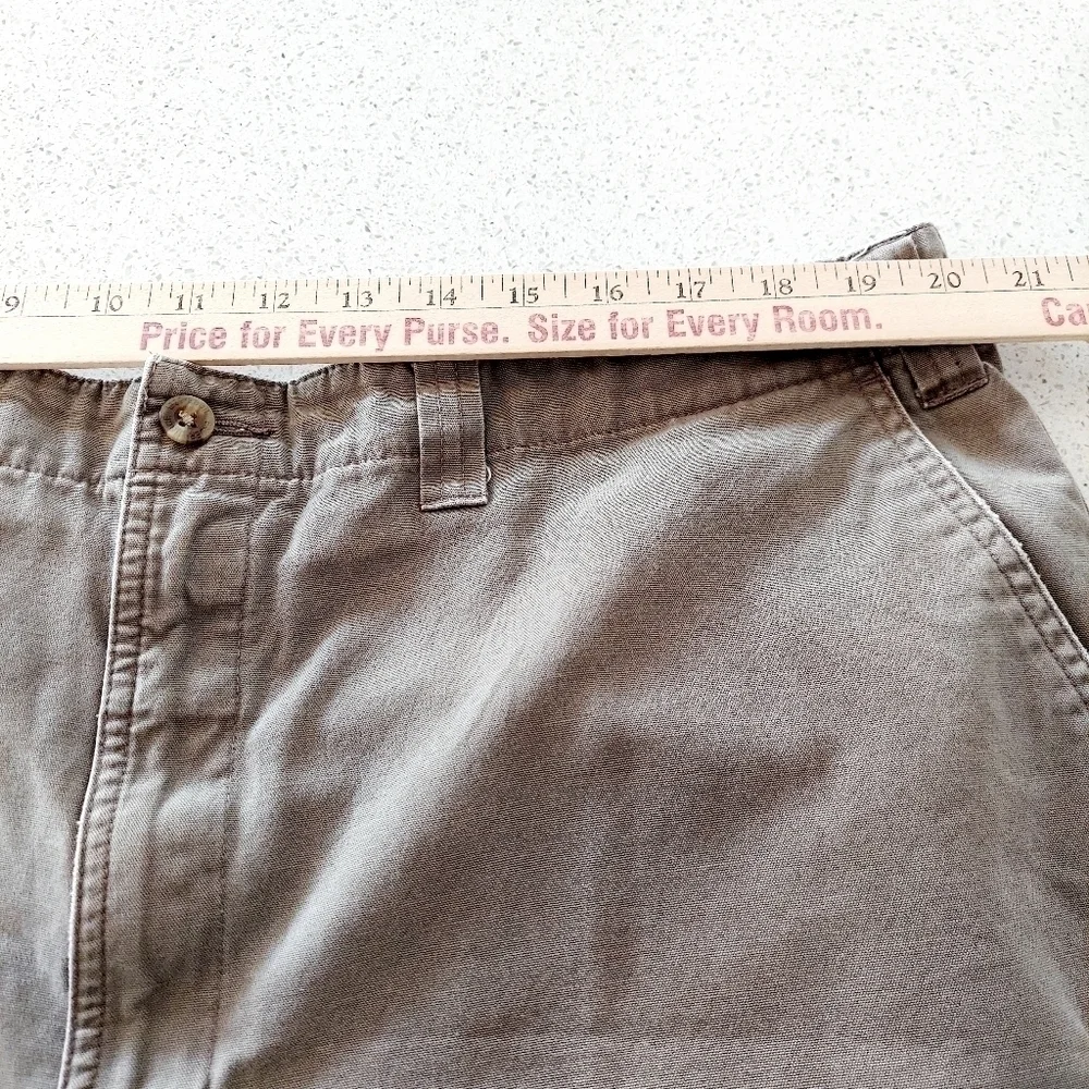 Eddie Bauer Mens Cargo Shorts SZ 40 Gray Brown Flat Front Casual Outdoor Cotton
